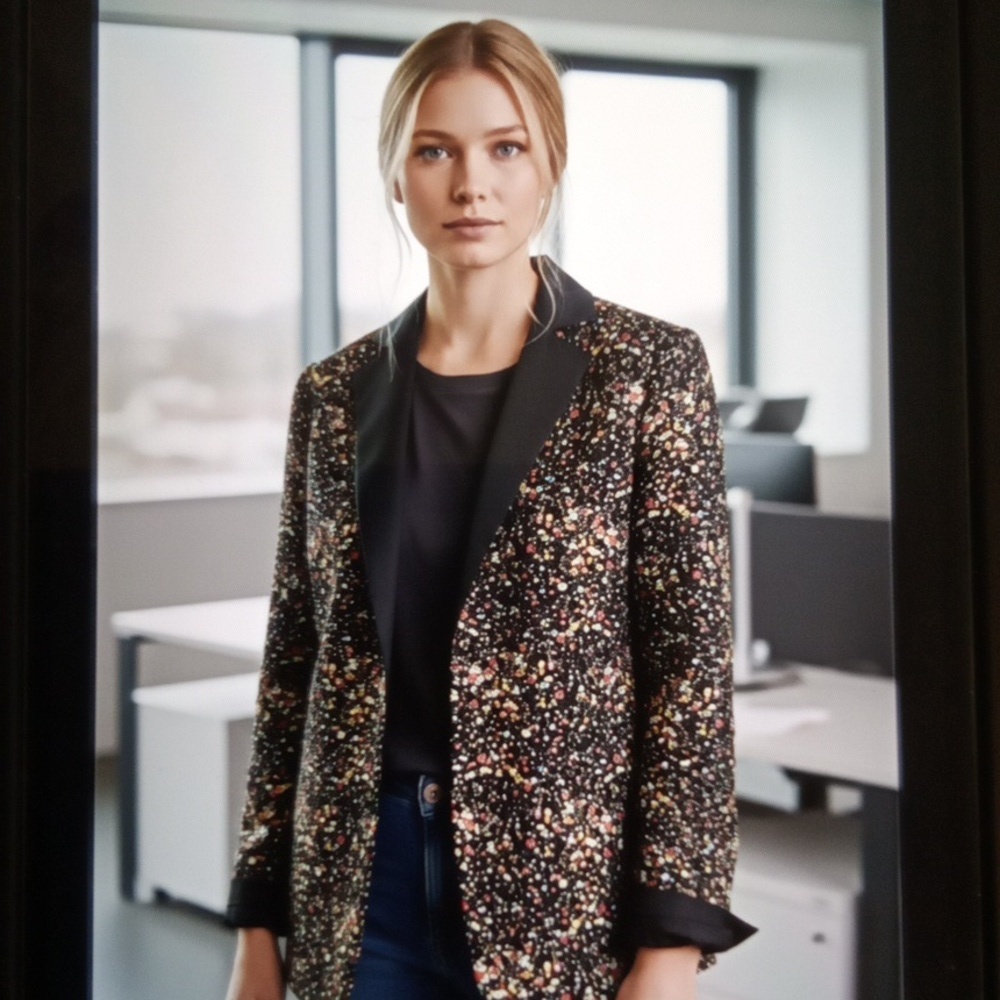 Akris Punto Artsy Art To Wear Quiet Luxury Office Womens Jacket Blazer Sz 10